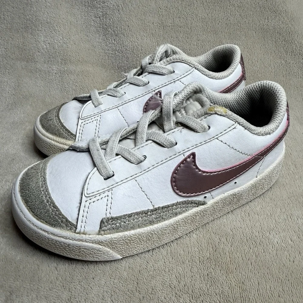 Nike Blazer Low 77 Toddler Shoes White‎ Pink Glaze Size 10C